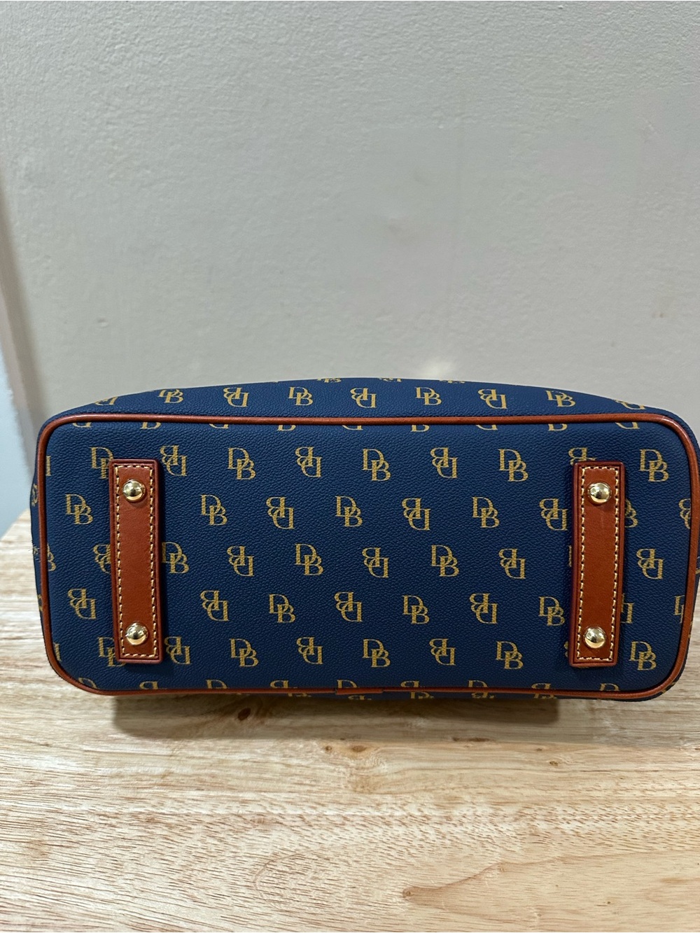 Dooney & Bourke Navy and Brown Signature Tote - Picture 12 of 16